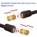 Extension Connector to join M22-15mm Threaded Pressure Hoses - Adapter Joinder Extender Joint for Two Pressure Pipes. 