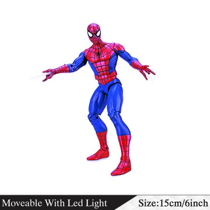 Action Figures Spiderman Toys Movable With Led Light - Size 16cm / 6 inch