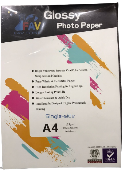 FAV Tone Glossy Photo Paper A4 Size 115 GSM