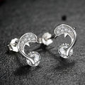 Fashion Women Lady Elegant Dolphin Ear Stud Earrings Gift Jewelry Rhinestone. 