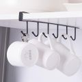 Cups Wine Glasses Storage Hooks, Scarf Hanging Hook, Rack Holder, Cabinet No Drilling, Hook Cup Holder, Under Cabinet Mug Cups, for Kitchen, Bathroom, Wardrobe (Black). 