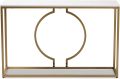 Console Table Marble Entrance Table, Wrought Iron Entrance Station Narrow Table Against The Wall - Light Luxury Semi Circle Console Table for Entryway and Hallway Decor. 