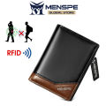 MENSPE Men Wallet RFID Card Case Safety Card Holder RFID Blocking PU Leather Wallet Card Holder Coin Wallet Document Organizer Card Case with Zipper. 