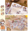 4 Sheets Cute Cartoon Girl Series Washi Stickers Album Diary Journal Decorative Crafts Scrapbooking DIY Sticker. 