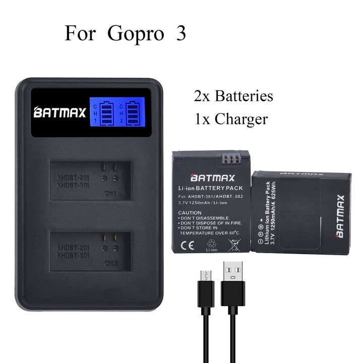 Gopro%20Hero%203%20Mamen%20Battery%20Charger%20%202pcs%20batteries%201%20piece%20USB%20charger%20-%20Image%202