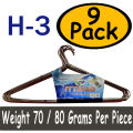 Cloth Hangers - Iron Hanger, Large Hanger for clothes, Pack of 3 6 9 & 12 Stainless Steel Hangers, Cloth Hanger for Hanging, Hangers for Clothes, Non-Slip Suit Clothes Hangers. 