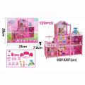 Holiday Villa Three Storey Pink Doll House For Girls - 129 pcs - 24 inches. 