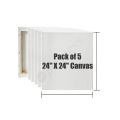 OPENNESS - Pack of 5, 24  x 24 Inch Canvas Boards - Canvases for Painting - 100% Cotton Art Panels for Oil, Acrylic & Watercolor Paint. 