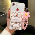 For OPPO F5 A79 F7 A3 F5 Youth Phone case 3D rabbit stereo stand electroplated soft case With bracelet. 