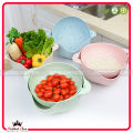 Multi Purpose Kitchen Double Drain Washing Basket Bowl For Daily Use - Double Layer Rotating Vegetable Washing Bowl - BPA Free High Quality Food Graded Material - Detachable Double Layer Vegetable & Fruit Cleaning Basket For Kitchen. 