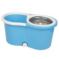 [Steel] Rotating Spin Mop 360 with Bucket & Wheels - 01 Microfiber Cloth Refill Included (Extendable and Retractable) Steel / Plastic. 