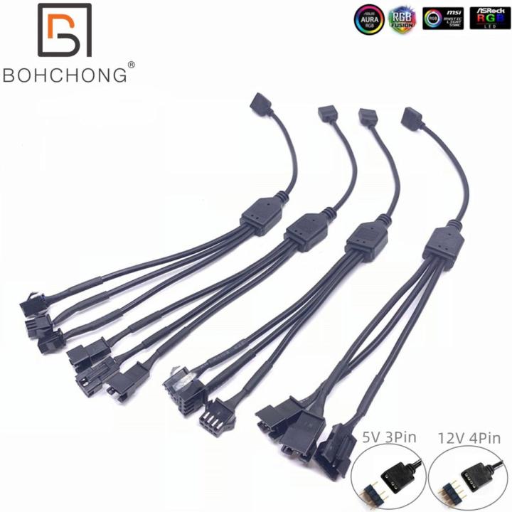 LEEINTO RGB Adapter Kabel - 30cm Konverter Für PC Beleuchtung, 5V/12V Motherboard Anschluss