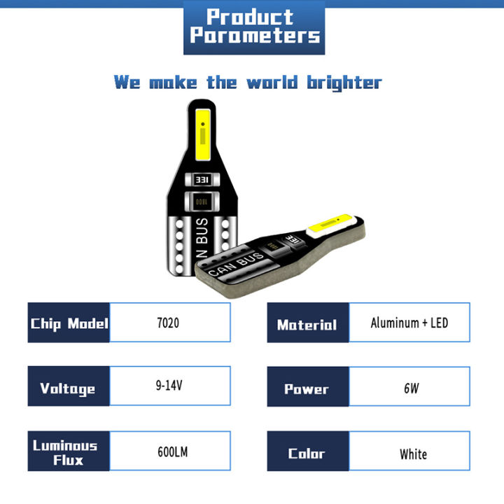 【wenfangdianpu】(New) 10PCs T10 w5w bulb Toyota Avensis RAV4 Opel Astra Mokka