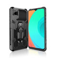 For Oppo realme C11 Car Magnetic Holder Clip Back Armor Case Mecha Warrior mobile phone case Stand Hard Protection Cover Mechwarrior phone case Anti-fingerprint self-supporting stand case. 