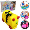 Funcase Briefcase Hard Plastic Toy Chest School Bag Luggage with Wheels for Kids - Size Approx. 20 inch - Yellow. 