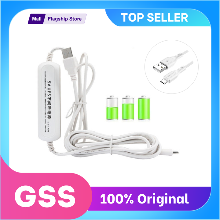 GSS High-Quality 5V Mini Portable UPS Battery Backup with 2300mAh Battery and USB-Micro USB Power Cable, Waterproof and Reliable Power Solution for Cameras