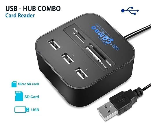 Smart Mini USB HUB All in 1 Combo 3 Ports USB 2.0 Splitter Adapter TF SD SDHC M2 MS MMC Slot Card Reader for PC Laptop Desktop