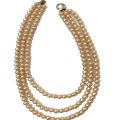 Vintage Faux 3 Stand Pearl Necklace | The necklace boasts a classic vintage design. 