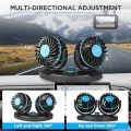 CAR DASHBOARD DOUBLE HEADED FAN 360 DEGREE ROTAION - HIGH QUALITY - CAR CHARGER WIRE 5.5 inch size 12v. 