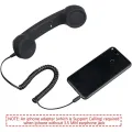 Vintage Retro Telephone Handset Cell Phone Receiver MIC Microphone for Cellphone Smartphone, 3.5 mm Socket (Black). 