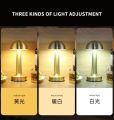 Cordless Industrial LED Table Lamp, Rechargeable Battery Operated Metal Touch Sensor 3-Levels Brightness Portable Night Light for Dining Restaurant Nightstand. 