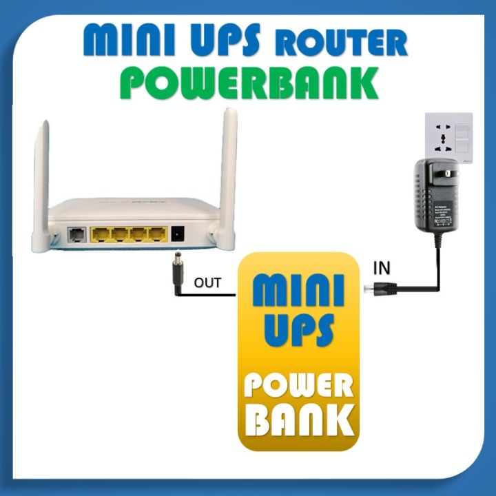 Wifi Router Power Bank 12v 8+ Hour Backup Time WIfi Router UPS Power ...