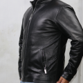 MENDER Black Leather Jackets for Men – Plain – GCI-BLK - Cowhide - Genuine Leather. 