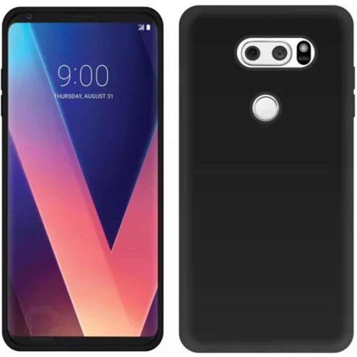 LG V30 Soft TPU Slim Matte Black Protective Phone Cover Shock Absorbent