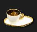 Elegant White and Gold Tea Cups & Saucers Set of 6 - Ceramic - Tea Sets. 