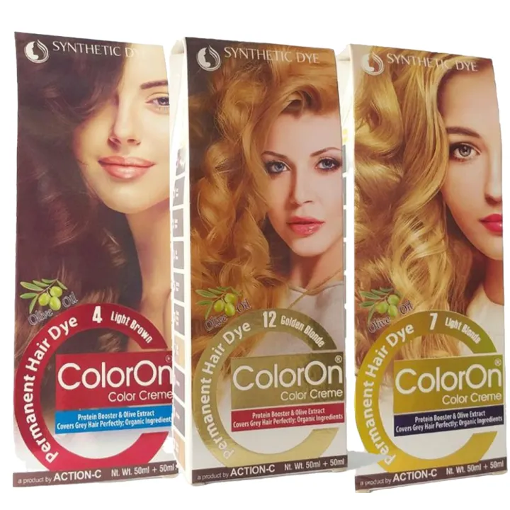 Hair Streaking Colour - Hair Colour For Streaking Pack Of 3 Coloron Moroccan Argan Oil Expert Crème Perfect Intensity Permanent Hair Dye Hair Streaks Coloring Combo Offer  Light Brown + Golden Blonde + Light Blonde