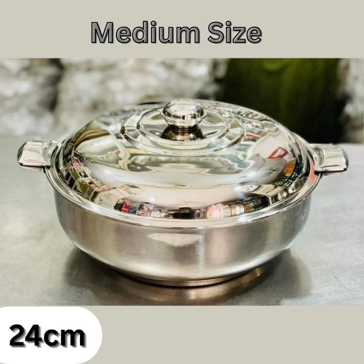 Rex Stainless Steel Hot Pot (24CM, 3.0L) – Mirror Finish with Sliding ...