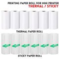 Mini Printer Paper Roll For Printing Self Adhesive Printing Paper - Thermal Paper & Sticky Paper - For Portable Bluetooth Mini Pocket Printer - For Printing Photos/ Pictures/ Office Receipt/ Labels/ Note/ QR Code/ Labels/ Memo. 