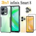 infinix Smart 8 Shockproof Phone Case For infinix Smart8 Smart 7 Smart 6 plus Note 30 Pro Hot 30 30i 30 Play 3 in 1 Screen Protector Tempered Glass Film. 