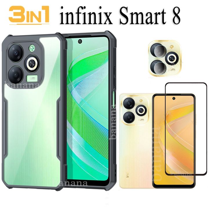 infinix Smart 8 Shockproof Phone Case For infinix Smart8 Smart 7 Smart 6 plus Note 30 Pro Hot 30 30i 30 Play 3 in 1 Screen Protector Tempered Glass Film