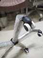 Office revolving chair Steel Metal Chrome base with 5  wheels. 