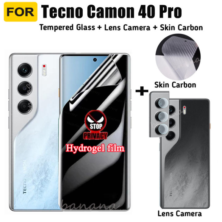 Tecno Camon 40 Pro 5G Anti-Spy Privacy Hydrogel Film 3 in 1 Tecno Camon 40Pro Camon 40 Screen Protector Camera Lens Film