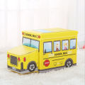 Multi-Functional New School Bus Shape Baby Toys Organizer for Kids Clothes Toy Storage Box Folding Cartoon Car Storage Basket Sundries Bin Children Storage. 