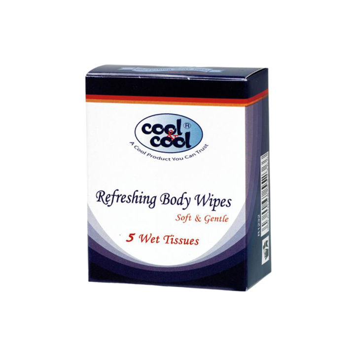 Cool and Cool Refreshing Body Wipes Soft Gentle 5 Wet Tissues