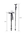 LED Light Folding Walking Telescopic Stick Adjustable - Black. 