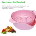 Multi Purpose Double Layer Plastic Drain Basket kitchen Strainer Food Drainer Fruit Washing Vegetable Baskets. 