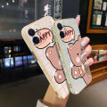 YIWESAN Case For Huawei P20 Case Cartoon Cute Happy Bear Side New Design Phone Case Square Edge Pattern Silicone Softcase Luxury Plating Casing Full Cover Camera Shockproof Protection Cases. 