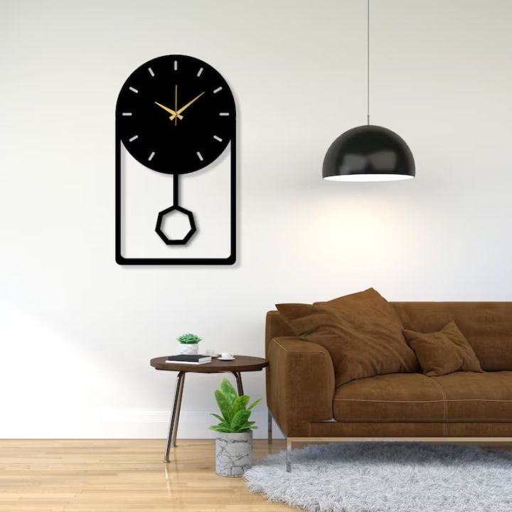 Elite Elegance Metal Wall Clock, Modern, Metal Pendulum Wall Clock, Wall Decor , Home Decor, Office, Original Design Clock, Large Clock, Minimalist Clock, Custom Clock, Wall Hanging, Wall Art