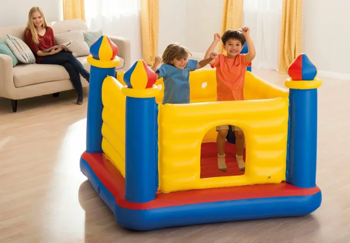 Intex%20-%20Jump-O-Lene%20Yellow%20Childrens%20Jumping%20Castle%20Trampoline%20Playground%20Inflatable%20Ball%20Castle%20Bouncer%20-%206%20ft%20Approx%20-%2048259%20-%20Image%204