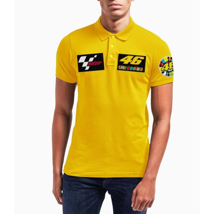 moto gp vr46 polo shirt yellow