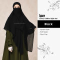 Modern Modest Square Scarf & Half Niqab Set – Soft, Breathable Korean Wool Chiffon, Lightweight, Stretchy. 
