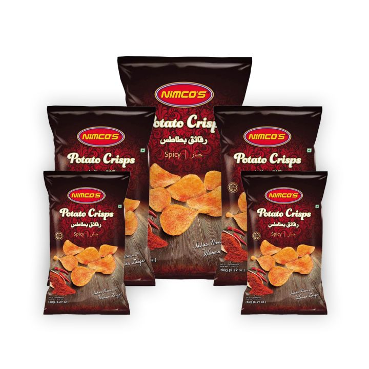 Nimco's Potato Crisps Spicy 150g Pack of 5