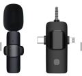 3-in-1 Wireless Lavalier Mic – Works with Type-C, Lightning & 3.5mm on iPhone, Android & Camera. 