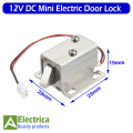 12v Mini DC Cabinet Drawer Lock Electromagnetic Solenoid Lock 27*29*28mm By Electrica. 