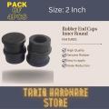Pack Of 4 Pcs 2 Inch Rubber (Boot) End Caps Inner Round High Quality. 