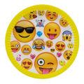 Emoji Face Plate - 7 Inch - Emoji Themed Party - Yellow - Unisex - Pack Of 10. 